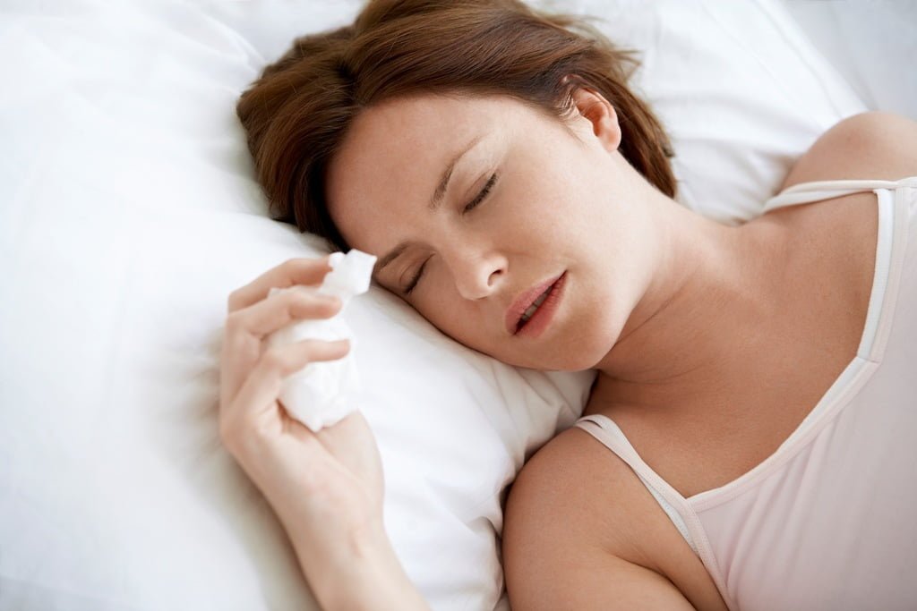 woman dreaming in fever